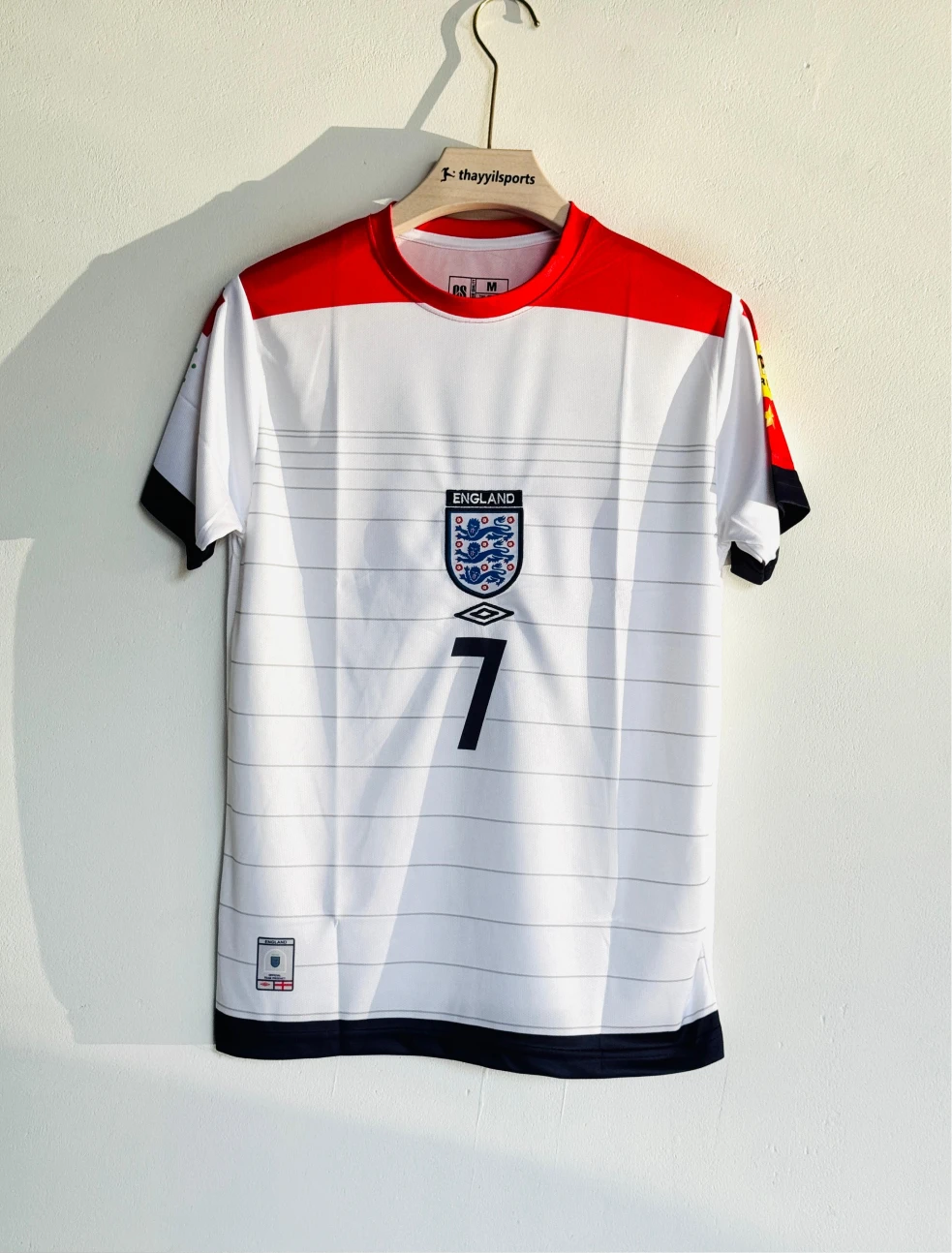 ENGLAND 2004 HOME DAVID BECKHAM JERSEY HOME KIT EMBROIDERY