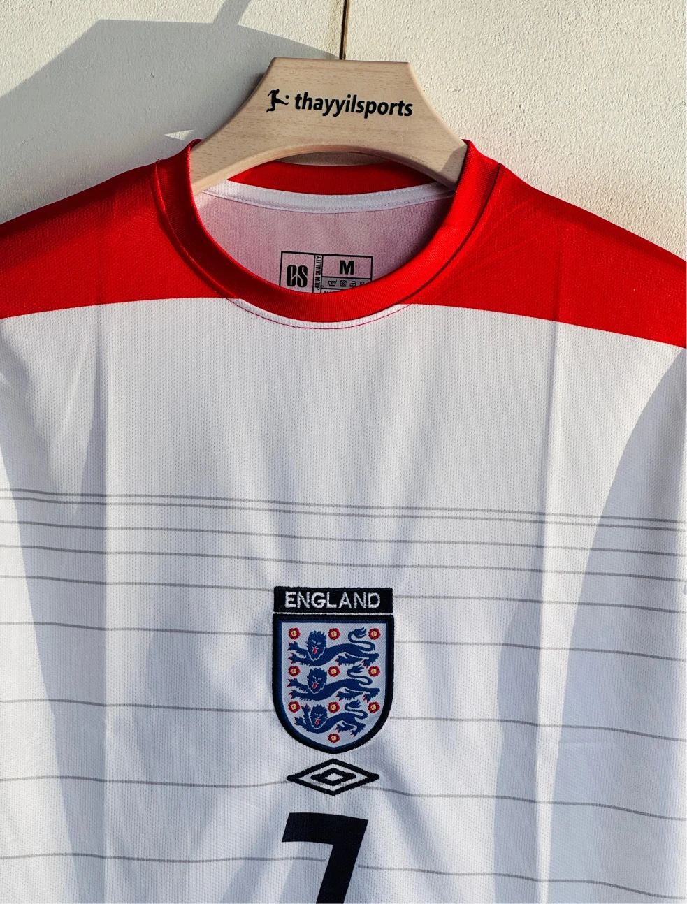 ENGLAND 2004 HOME DAVID BECKHAM JERSEY HOME KIT EMBROIDERY