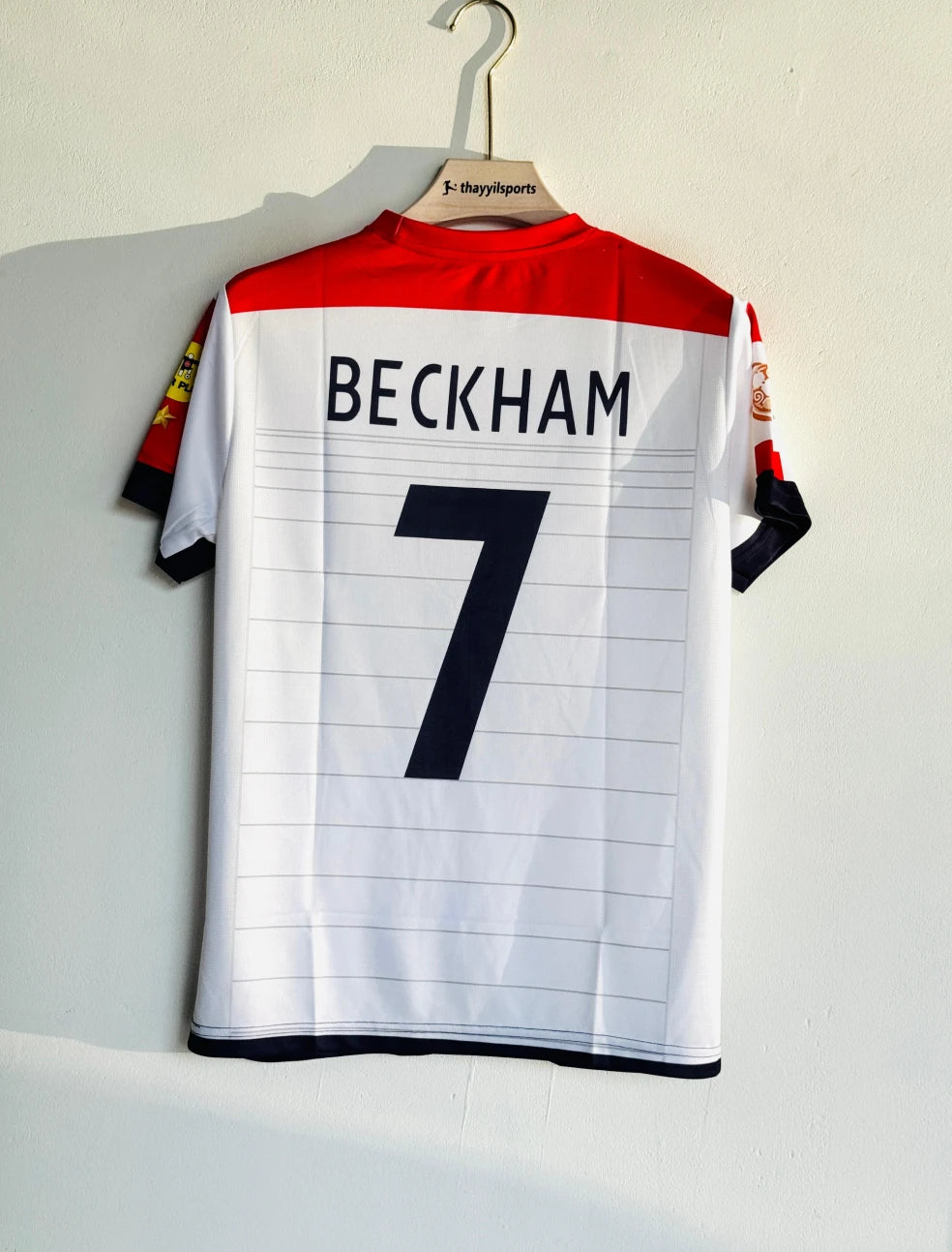 ENGLAND 2004 HOME DAVID BECKHAM JERSEY HOME KIT EMBROIDERY