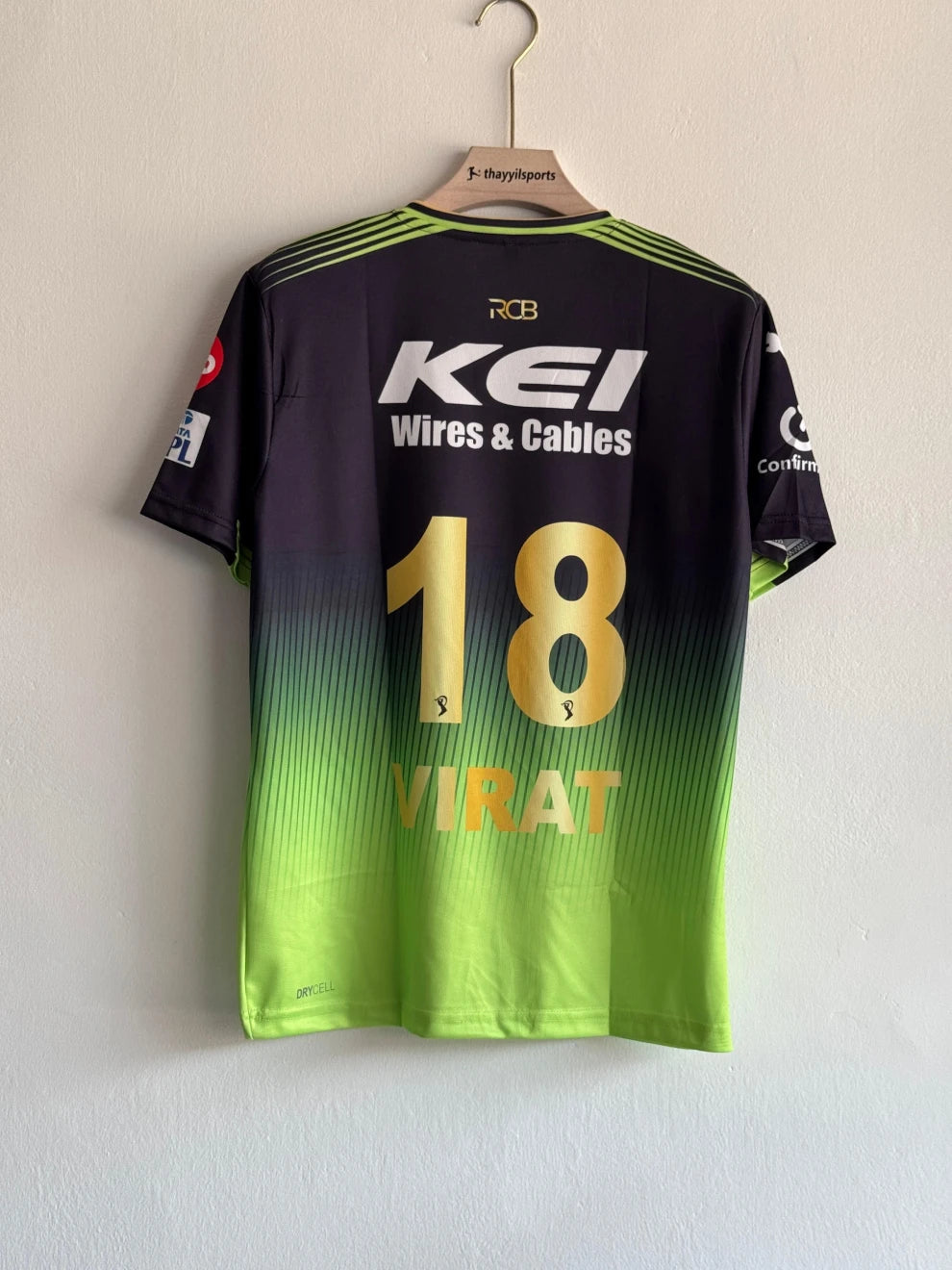 ROYAL CHALLENGERS BANGLORE 2025 GREEN KIT VIRAT EMBROIDERY