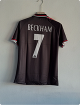 MANCHESTER UNITED 1998 BLACK KIT BECKHAM POLO EMBROIDERY PREMIUM