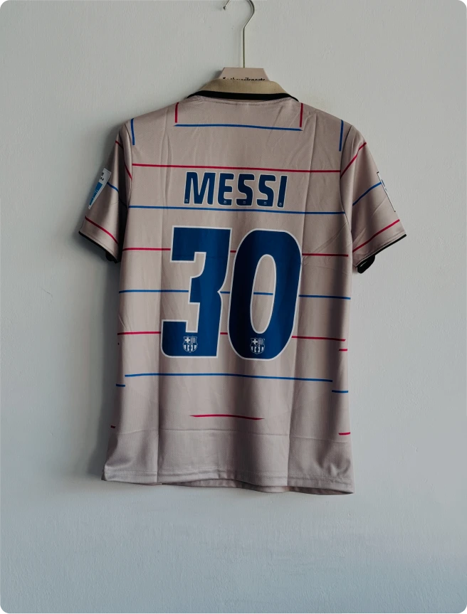 BARCELONA 2003-04 AWAY KIT MESSI POLO EMBROIDERY PREMIUM