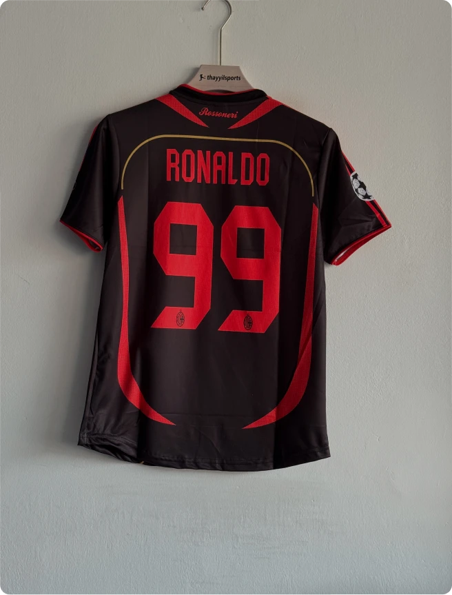 ACMILAN 2006-07 HOME KIT RONALDO RETRO EMBROIDERY