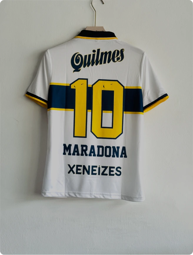 BOCA JUNIORS 1996-97 AWAY KIT MARADONA POLO EMBROIDERY PREMIUM