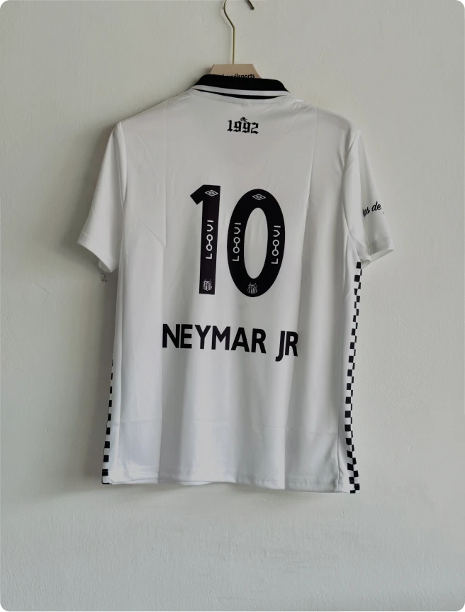 SANTOS X CHARLIE BROWN JR 1992 WHITE SPECIAL EDITION KIT NEYMER POLO EMBROIDERY PREMIUM