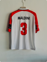 ACMILAN 1997-98 HOME KIT MALDINI FIVESLEEVE POLO