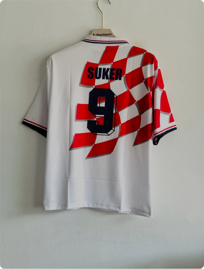 CROATIA 1998-99 HOME KIT SUKER FIVESLEEVE POLO