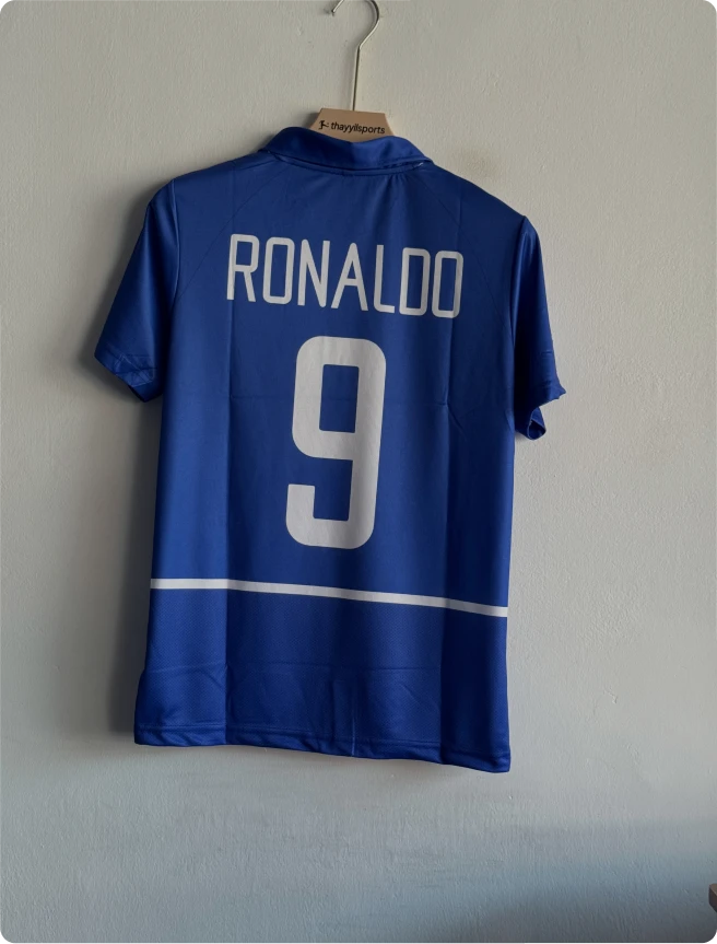 BRAZIL 2002 AWAY KIT RONALDO POLO EMBROIDERY PREMIUM