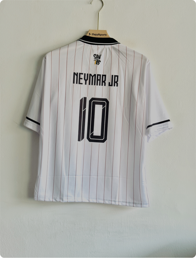 SANTOS X CHARLIE BROWN WHITE STRIPE KIT NEYMER FIVESLEEVE POLO EMBROIDERY