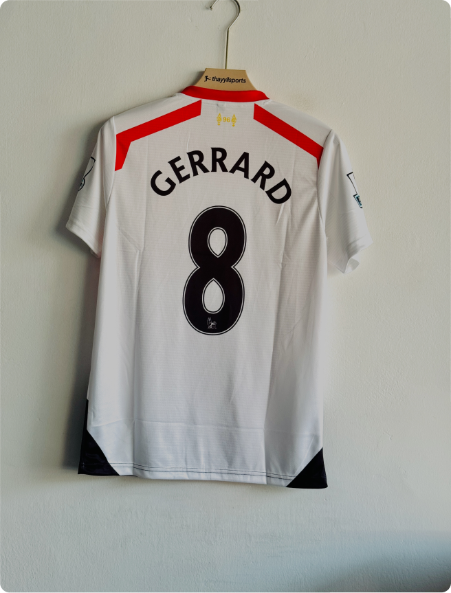LIVERPOOL 2013-14 AWAY KIT GERRARD EMBROIDERY PREMIUM