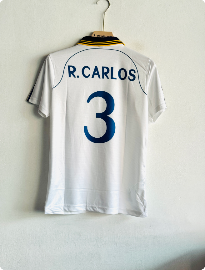 REAL MADRID 1999-2000 HOME KIT CARLOS POLO EMBROIDERY PREMIUM