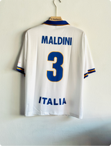 ITALY 1996 AWAY KIT MALDINI FIVESLEEVE POLO EMBROIDERY PREMIUM