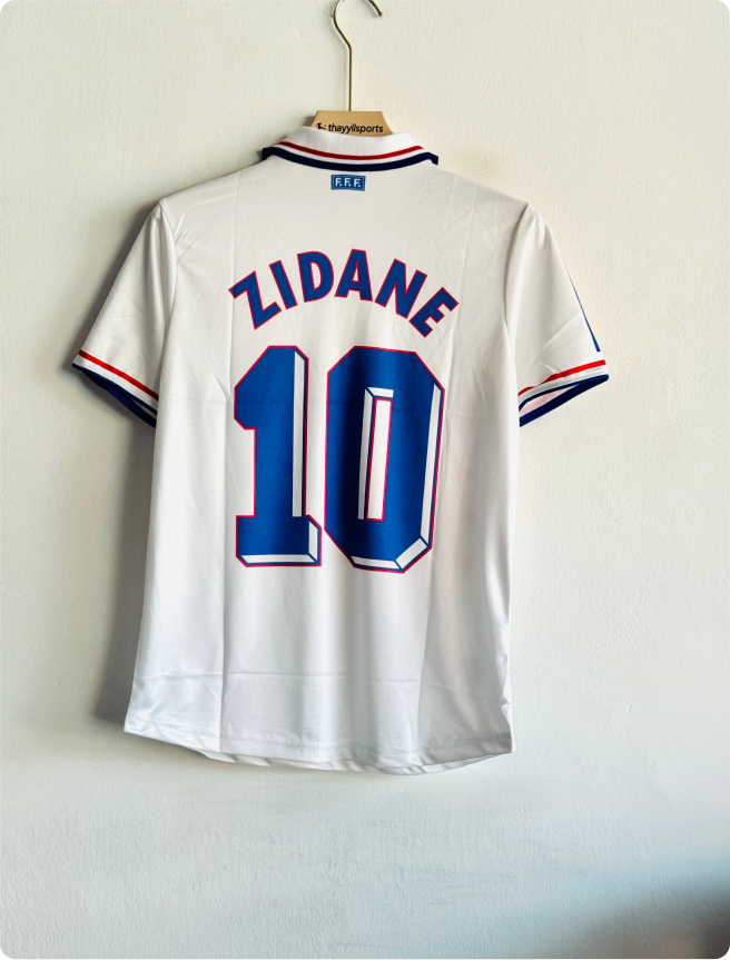 FRANCE 1998 AWAY KIT ZIDANE POLO EMBROIDERY PREMIUM