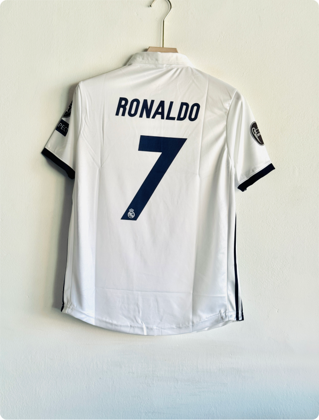 REAL MADRID 2016-17 HOME KIT RONALDO POLO EMBROIDERY PREMIUM