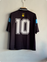 ARGENTINA LA-ALBICELESTE 10 BLACK KIT FIVESLEEVE POLO EMBROIDERY PREMIUM