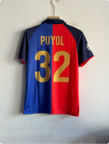 BARCELONA 1999-2000 HOME KIT PUYOL POLO EMBROIDERY PREMIUM