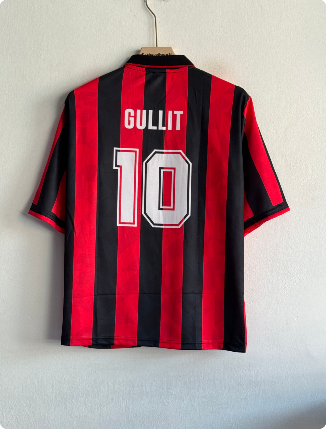 ACMILAN 1993-94 HOME KIT GULLIT FIVESLEEVE POLO