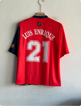 SPAIN 1996 HOME KIT LUIS ENRIQUE FIVESLEEVE POLO EMBROIDERY PREMIUM