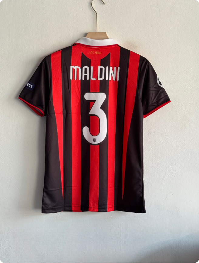 ACMILAN 2009-10 HOME KIT MALDINI POLO EMBROIDERY PREMIUM