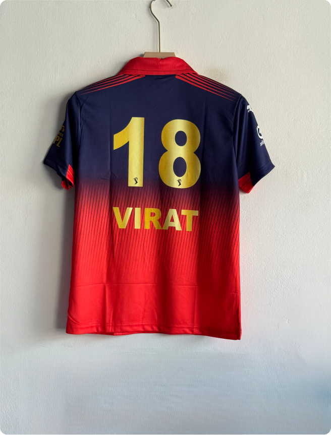 RCB 2026 HOME KIT VIRAT POLO EMBROIDERY