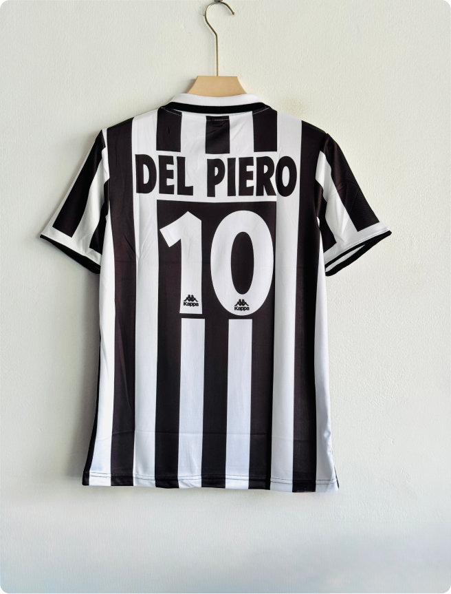 JUVENTUS 1995-96 HOME KIT DEL PIERO POLO EMBROIDERY PREMIUM