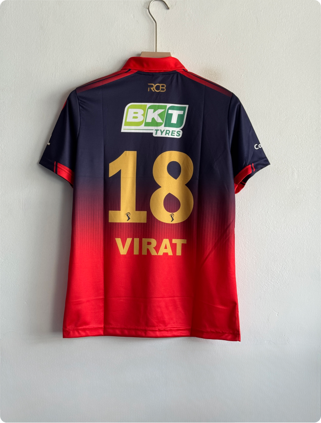 RCB 2026 HOME KIT VIRAT POLO EMBROIDERY PREMIUM