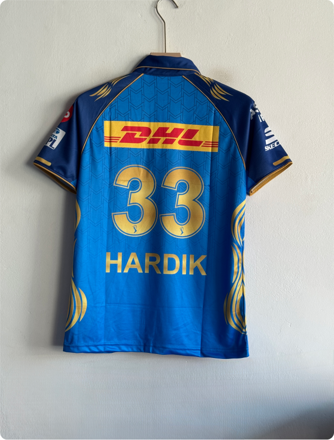 MUMBAI INDIANS 2026 KIT HARDIK POLO EMBROIDERY PREMIUM