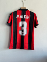 ACMILAN 1993-94 HOME KIT MALDINI POLO EMBROIDERY