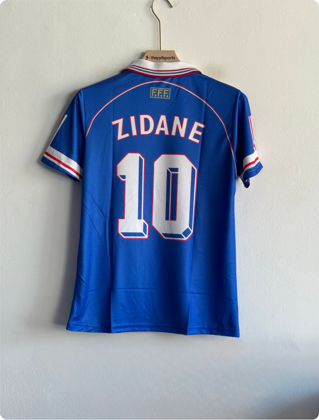 FRANCE 1998 HOME KIT ZIDANE POLO EMBROIDERY