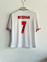 MANCHESTER UNITED 1998 WHITE KIT BECKHAM FIVESLEEVE POLO
