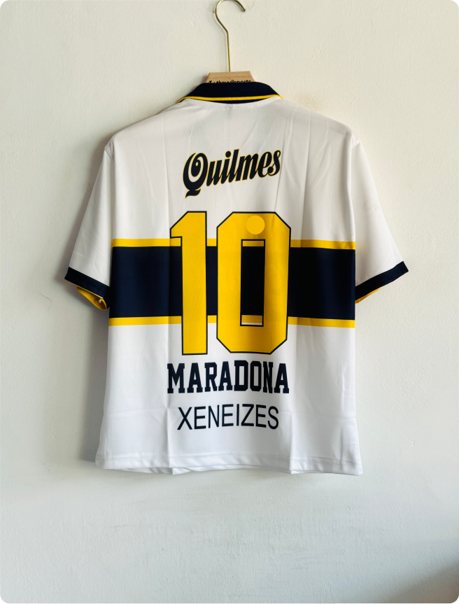 BOCA JUNIORS 96-97 AWAY KIT MARADONA FIVESLEEVE POLO