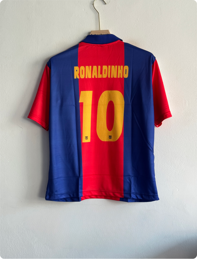 BARCELONA 1992 VINTAGE SPECIAL KIT RONALDINHO FIVESLEEVE POLO