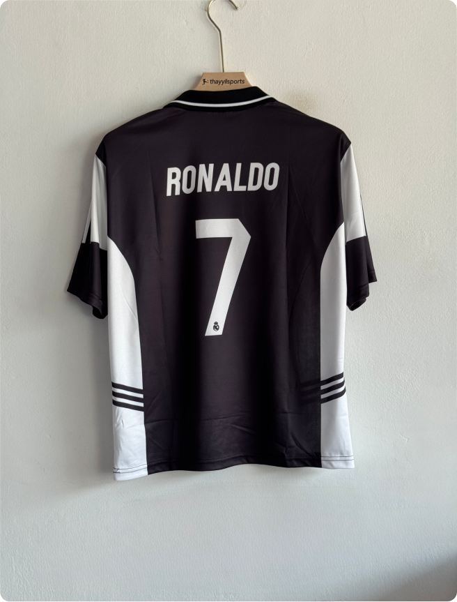 REAL MADRID BLACK CONCEPT KIT RONALDO FIVESLEEVE POLO
