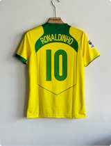 BRAZIL 2004 HOME KIT RONALDINHO EMBROIDERY PREMIUM