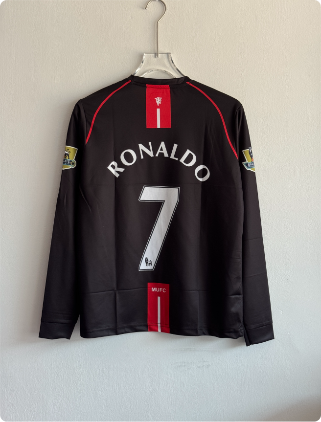 MANCHESTER UNITED 2007-08 AWAY KIT RONALDO FULLSLEEVE EMBROIDERY