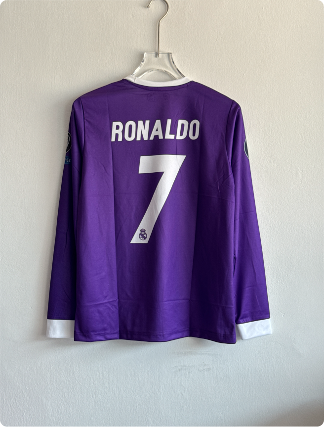 REAL MADRID 2016-17 AWAY KIT RONALDO FULLSLEEVE EMBROIDERY