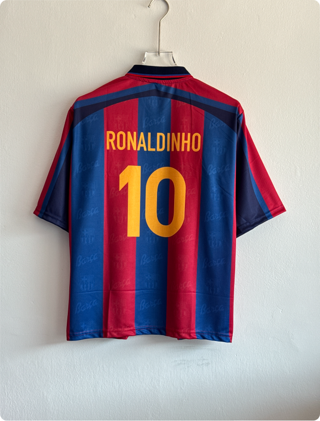 BARCELONA 1996-97 RONALDINHO CONCEPT KIT FIVESLEEVE POLO EMBROIDERY