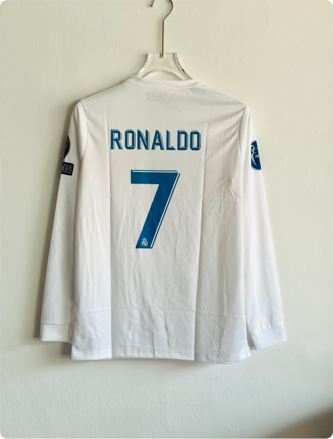 REAL MADRID 2017-18 HOME KIT RONALDO FULLSLEEVE EMBROIDERY