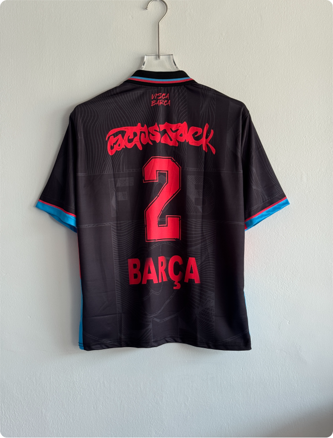 BARCELONA X TRAVIS SCOTT CACTUS JACK BLACK SPECIAL KIT FIVESLEEVE POLO