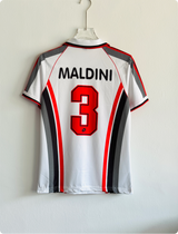 ACMILAN 1997-98 AWAY KIT MALDINI POLO EMBROIDERY PREMIUM