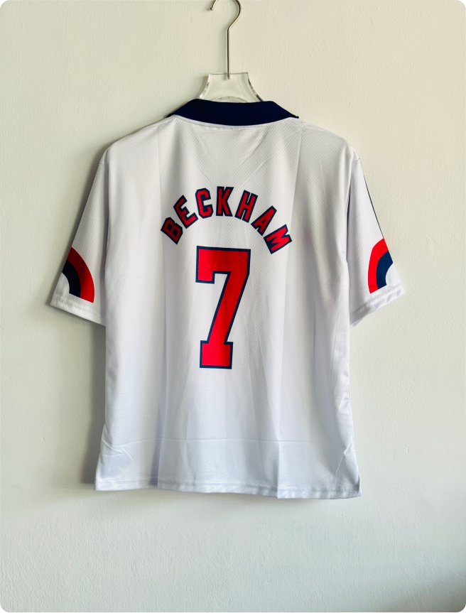 ENGLAND 1998 SPECIAL EDITION KIT BECKHAM FIVESLEEVE POLO