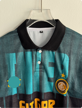 INTERMILAN 1991 KIT RUMMENIGGE FIVESLEEVE POLO EMBROIDERY