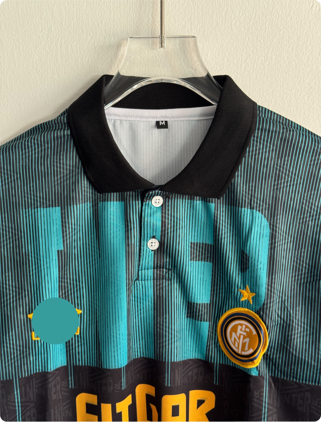 INTERMILAN 1991 KIT RUMMENIGGE FIVESLEEVE POLO EMBROIDERY