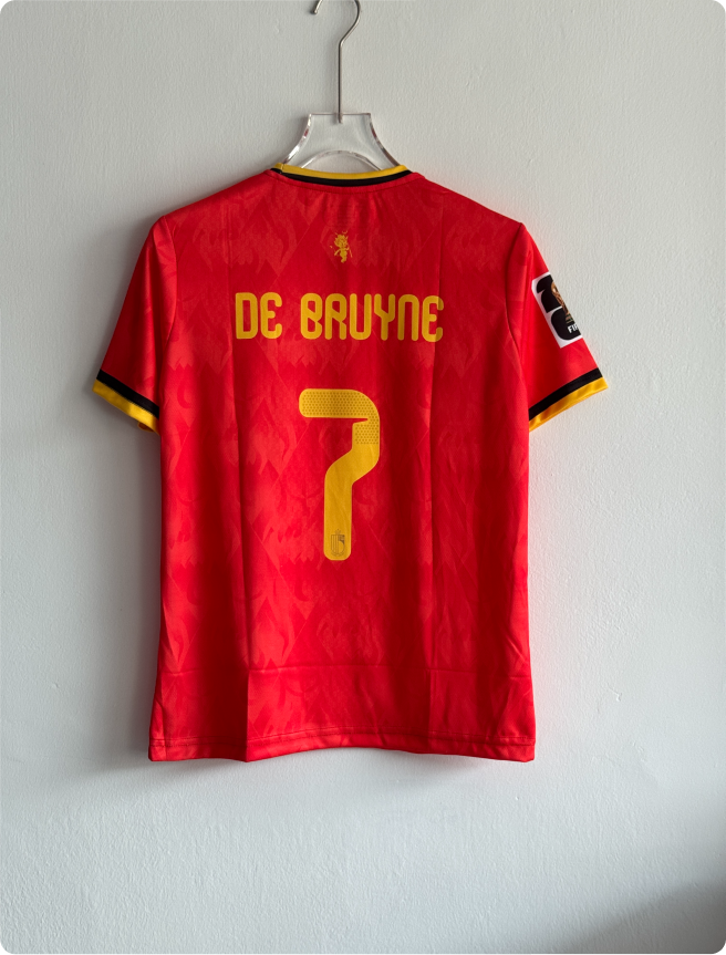 BELGIUM 2026 HOME KIT DE BRUYNE EMBROIDERY