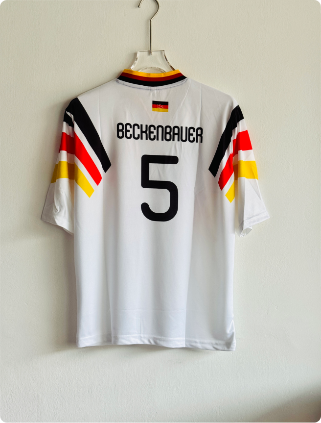 GERMANY 1996 HOME KIT BECKENBAUER FIVESLEEVE EMBROIDERY PREMIUM