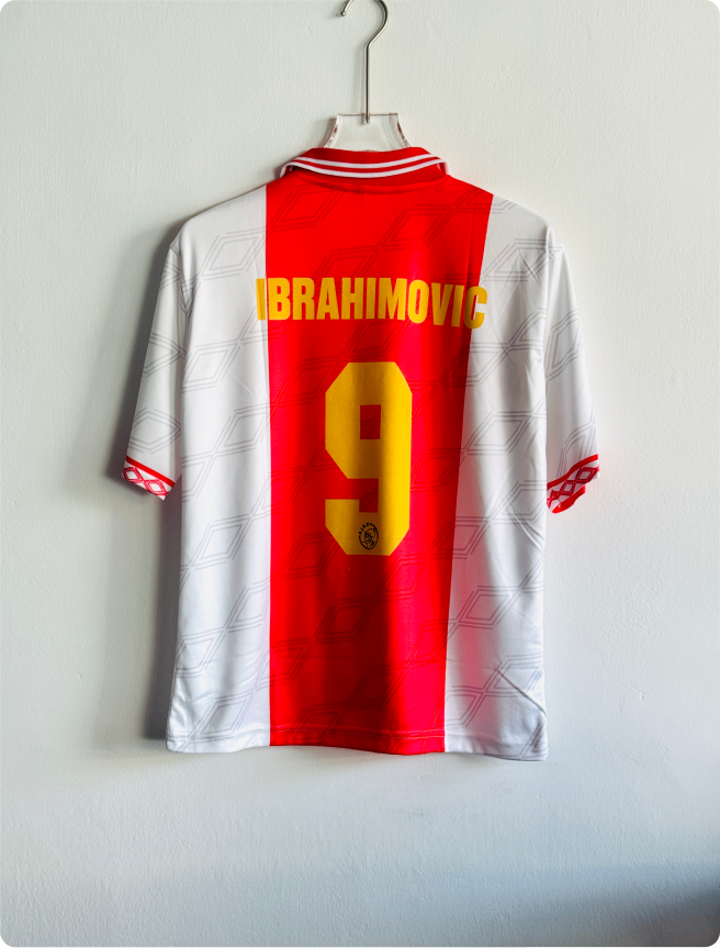 AJAX 1996-1997 HOME KIT IBRAHIMOVIC FIVESLEEVE POLO