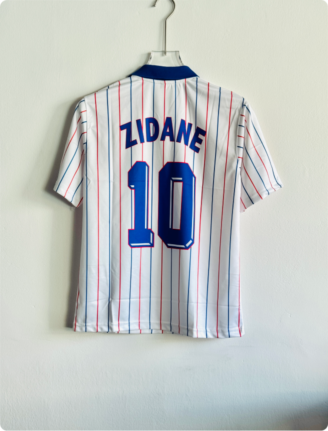 FRANCE 1982 AWAY KIT ZIDANE FIVESLEEVE POLO