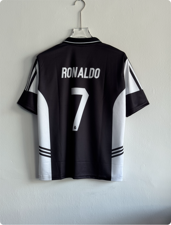 REAL MADRID BLACK CONCEPT KIT RONALDO FIVESLEEVE POLO
