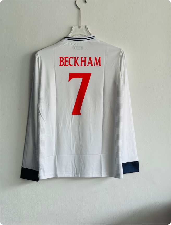 ENGLAND 2000 HOME KIT BECKHAM FULLSLEEVE EMBROIDERY