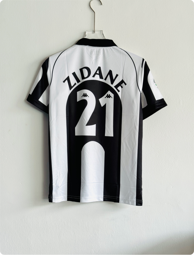JUVENTUS 1997-98 HOME KIT ZIDANE POLO EMBROIDERY